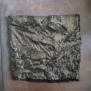 Sans Souci Sequin Gold Tube Top Med GUC